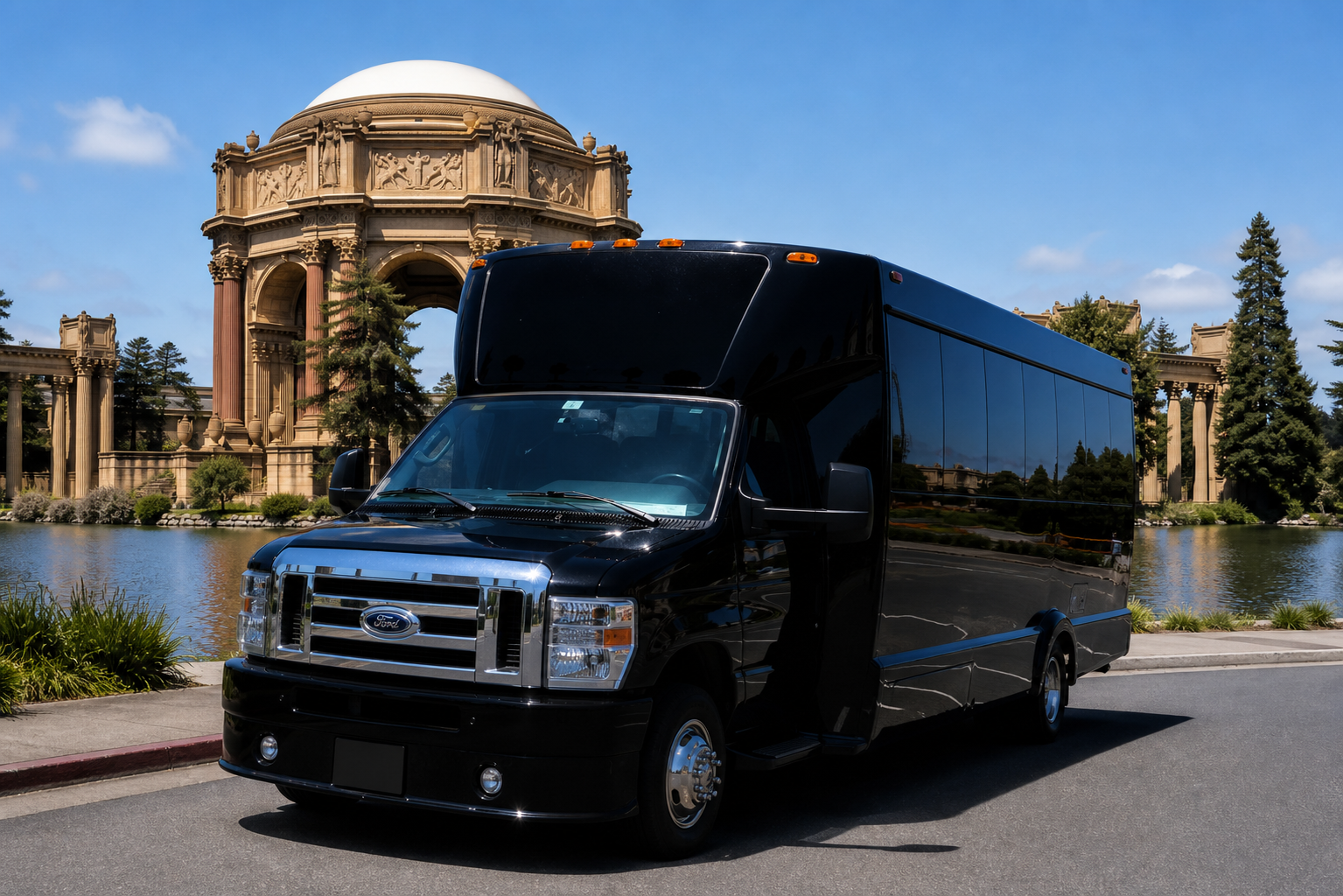 Mini bus exterior for group transportation